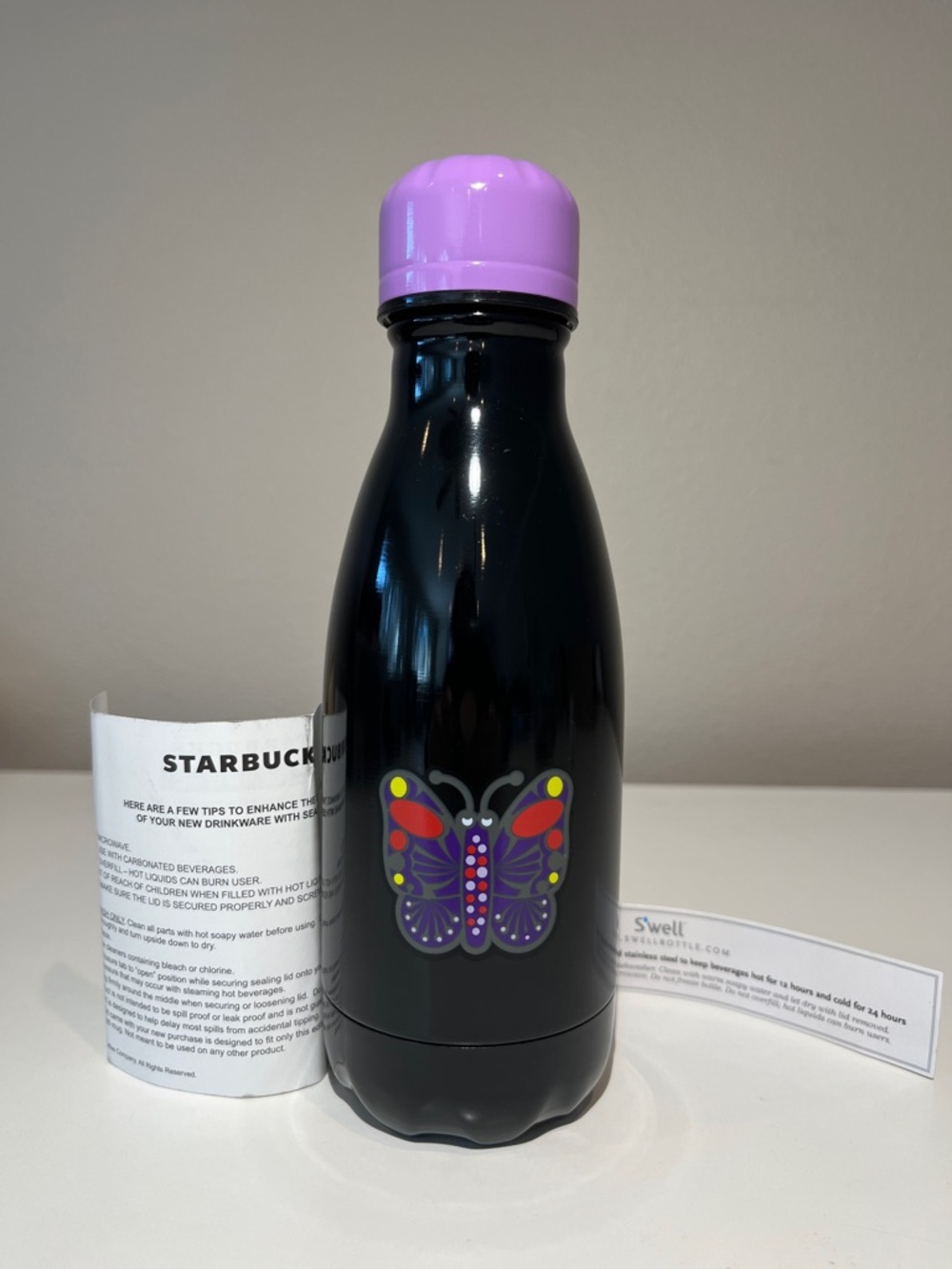 S’well x Anna Sui x Starbucks Japan Stainless Steel 9 oz Water Bottle: Butterfly